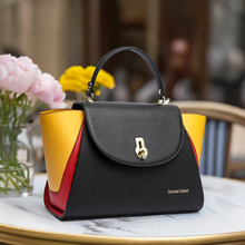 تحميل الصورة إلى المعرض ، Sac trap&egrave;ze No&eacute;mie le 2-en-1 qui surprend By Jacques Esterel, NOIR/JAUNE/ROUGE, Sac &Atilde;&nbsp; Elle, Sac, BAGAGE, TED LAPIDUS JACQUES ESTEREL, STEVE MADDEN